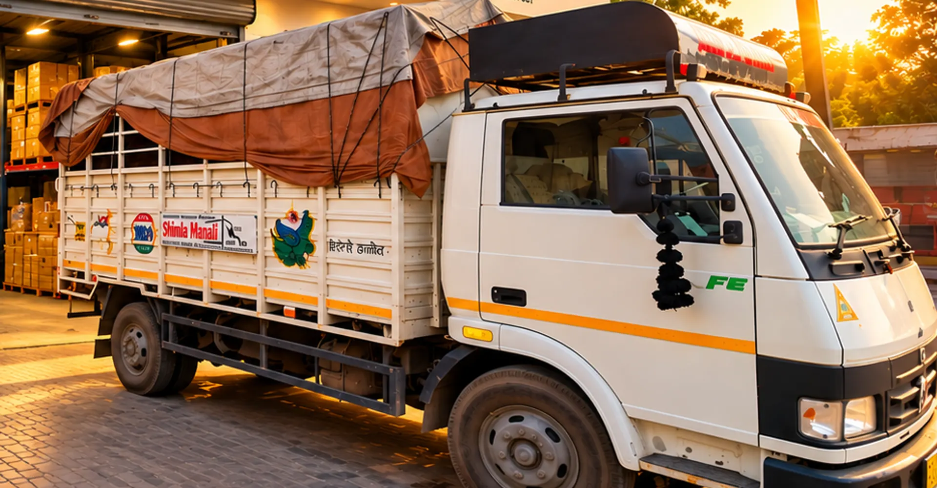 Loaded SMGC goods carrier truck ready for dispatch from Delhi to Shimla and Manali